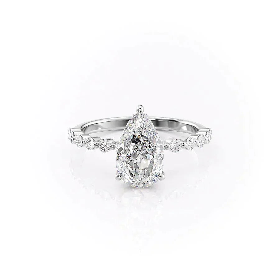 The Khloe Set With A 2.5 Carat Pear Lab Diamond