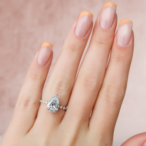 The Khloe Set With A 4.5 Carat Pear Moissanite