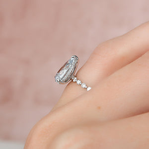 The Khloe Set With A 4.5 Carat Pear Moissanite