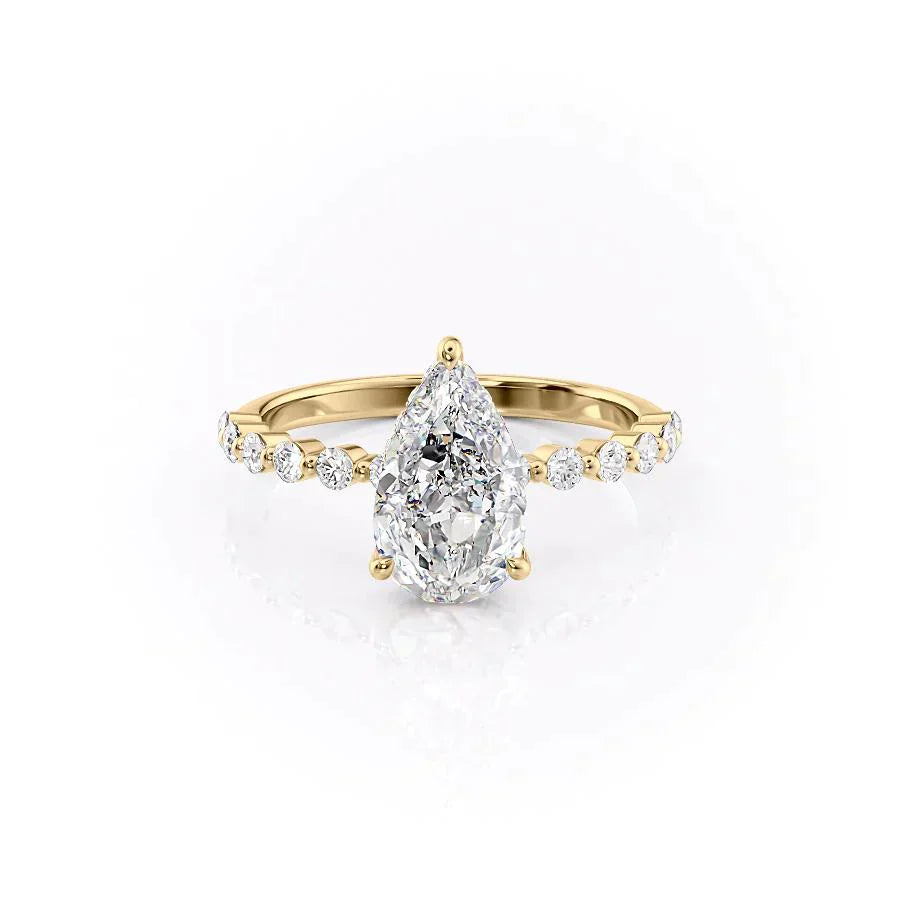 The Khloe Set With A 4 Carat Pear Moissanite