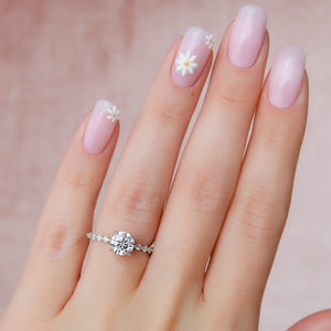 The Khloe Set With A 1 Carat Round Moissanite