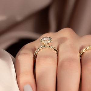 The Khloe Set With A 5 Carat Round Moissanite