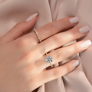 The Khloe Set With A 5 Carat Round Moissanite