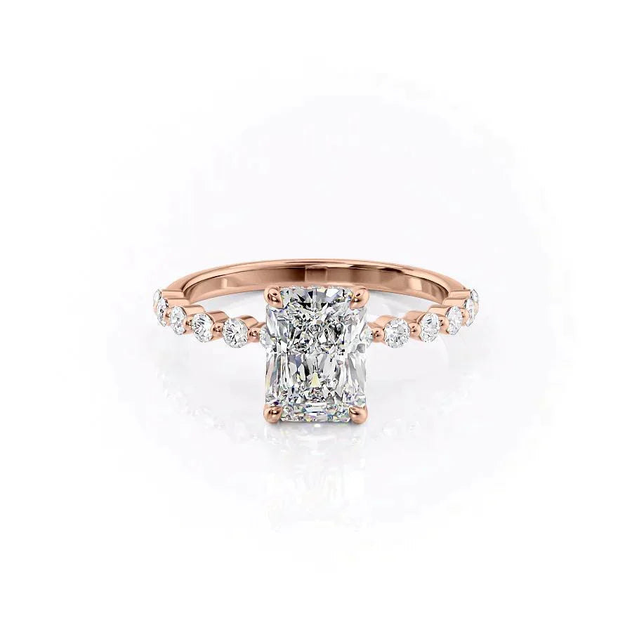 The Khloe Set With A 2.5 Carat Radiant Moissanite