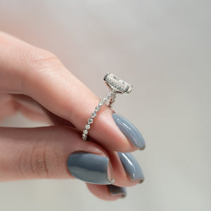 The Khloe Set With A 3 Carat Radiant Moissanite