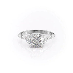 The Chelsea Set With A 2 Carat Cushion Moissanite