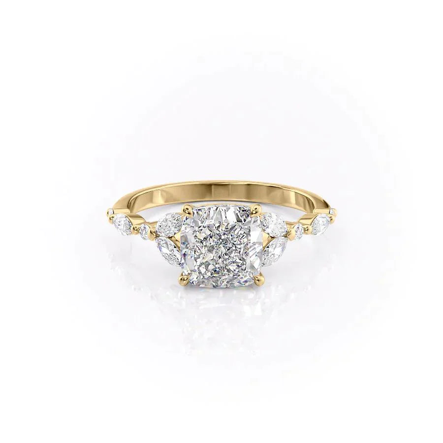 The Chelsea Set With A 1.5 Carat Cushion Lab Diamond
