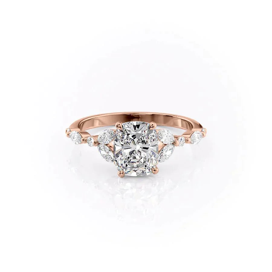The Chelsea Set With A 3 Carat Elongated Cushion Lab Diamond