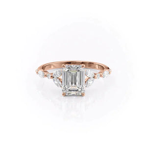 The Chelsea Set With A 2 Carat Emerald Moissanite