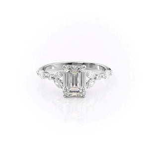 The Chelsea Set With A 4.5 Carat Emerald Moissanite