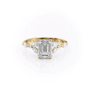 The Chelsea Set With A 1 Carat Emerald Moissanite
