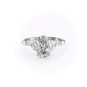 The Chelsea Set With A 2 Carat Oval Moissanite