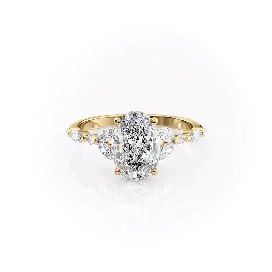 The Chelsea Set With A 1.5 Carat Oval Lab Diamond
