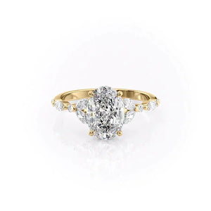 The Chelsea Set With A 4.5 Carat Oval Moissanite
