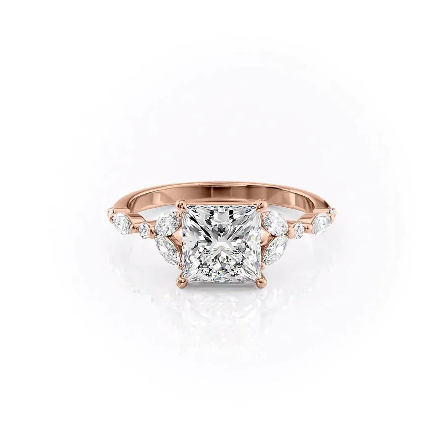 The Chelsea Set With A 4 Carat Princess Moissanite