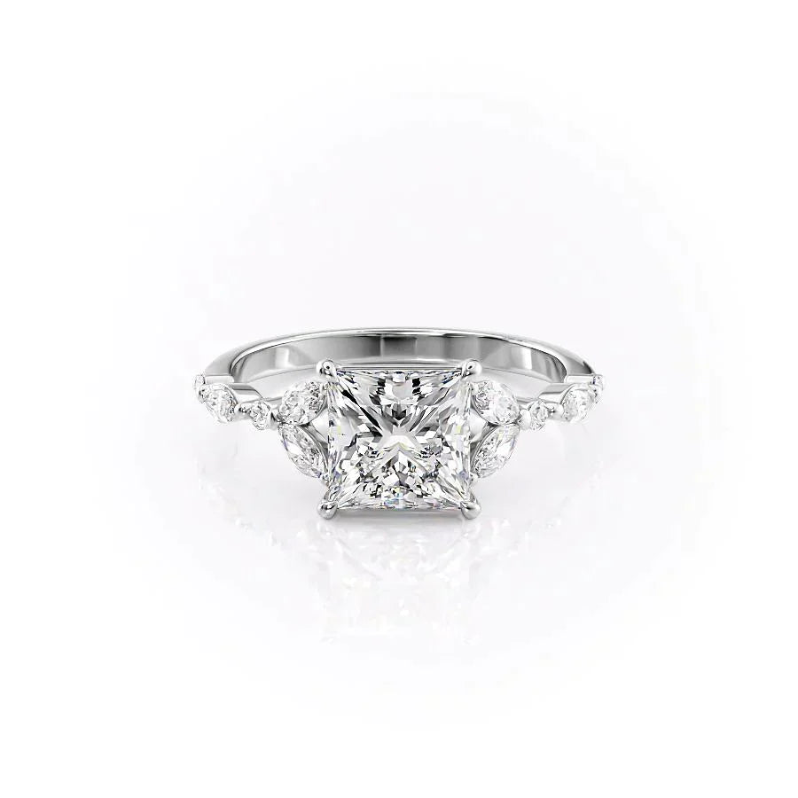 The Chelsea Set With A 4 Carat Princess Moissanite