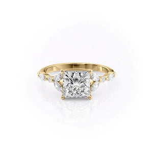 The Chelsea Set With A 4 Carat Princess Moissanite