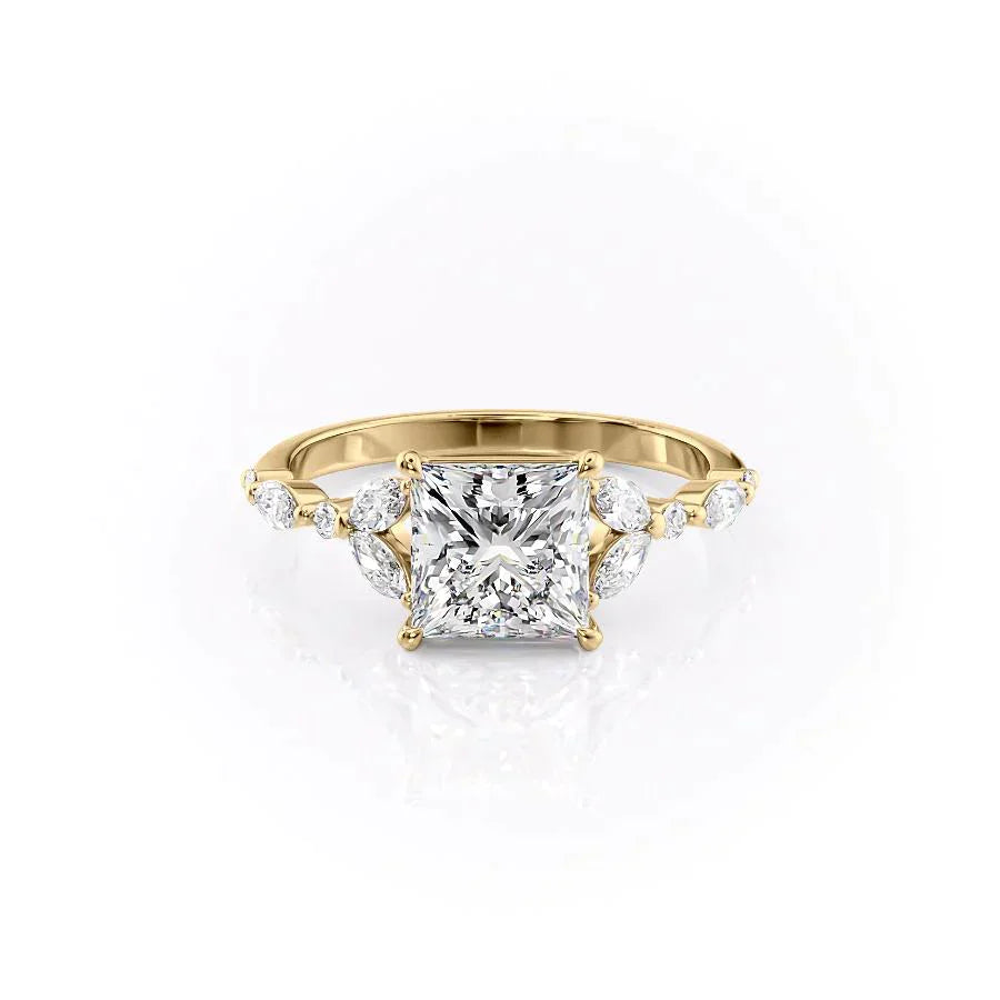 The Chelsea Set With A 1 Carat Princess Moissanite