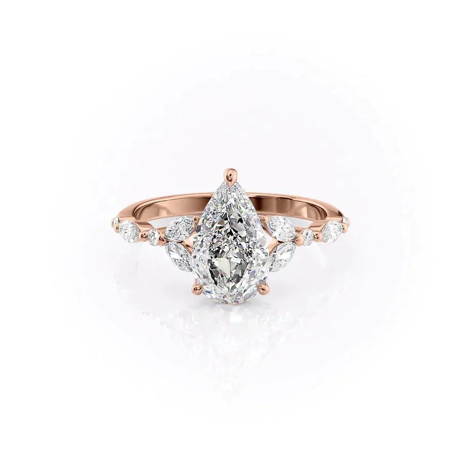 The Chelsea Set With A 1 Carat Pear Lab Diamond