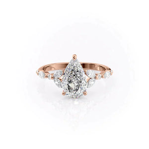 The Chelsea Set With A 2 Carat Pear Moissanite
