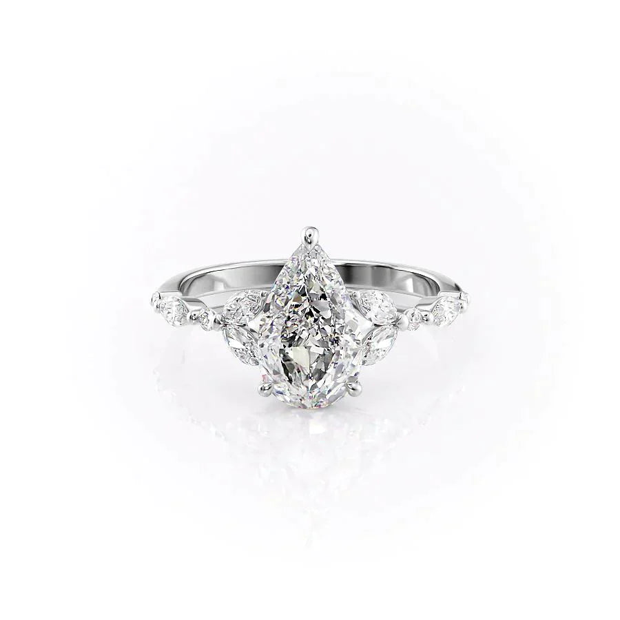 The Chelsea Set With A 1.5 Carat Pear Lab Diamond