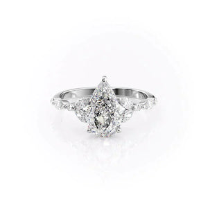 The Chelsea Set With A 2 Carat Pear Moissanite