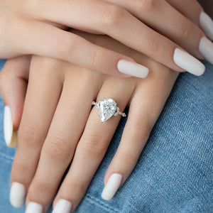The Chelsea Set With A 3 Carat Pear Lab Diamond