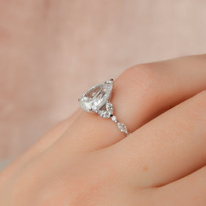 The Chelsea Set With A 3 Carat Pear Lab Diamond