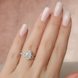 The Chelsea Set With A 3 Carat Pear Lab Diamond
