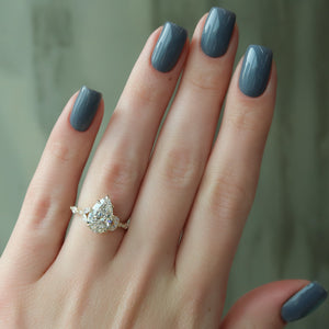 The Chelsea Set With A 3.5 Carat Pear Moissanite