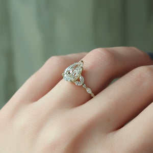 The Chelsea Set With A 3.5 Carat Pear Moissanite