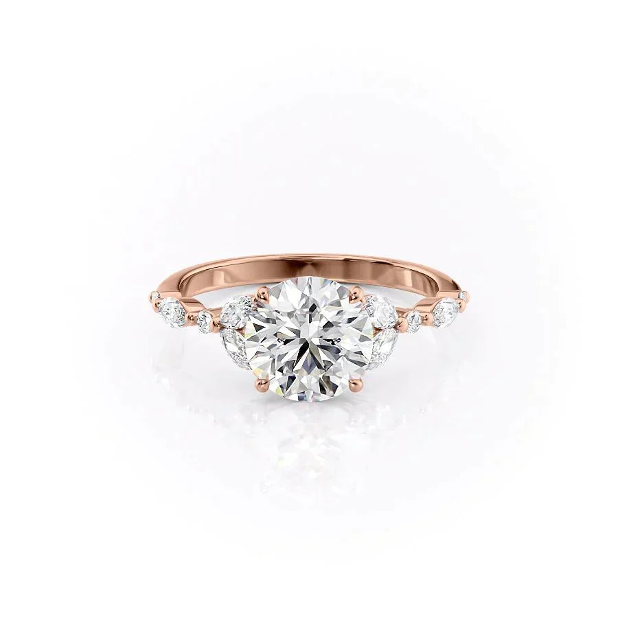 The Chelsea Set With A 3.5 Carat Round Moissanite
