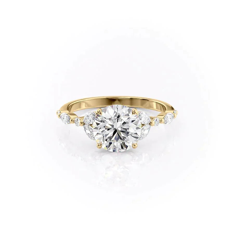 The Chelsea Set With A 3 Carat Round Moissanite