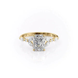 The Chelsea Set With A 4.5 Carat Radiant Moissanite