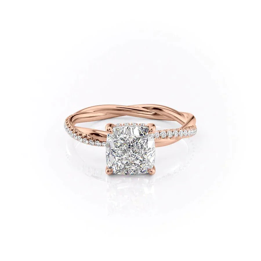The Stacey Set With A 1 Carat Cushion Lab Diamond