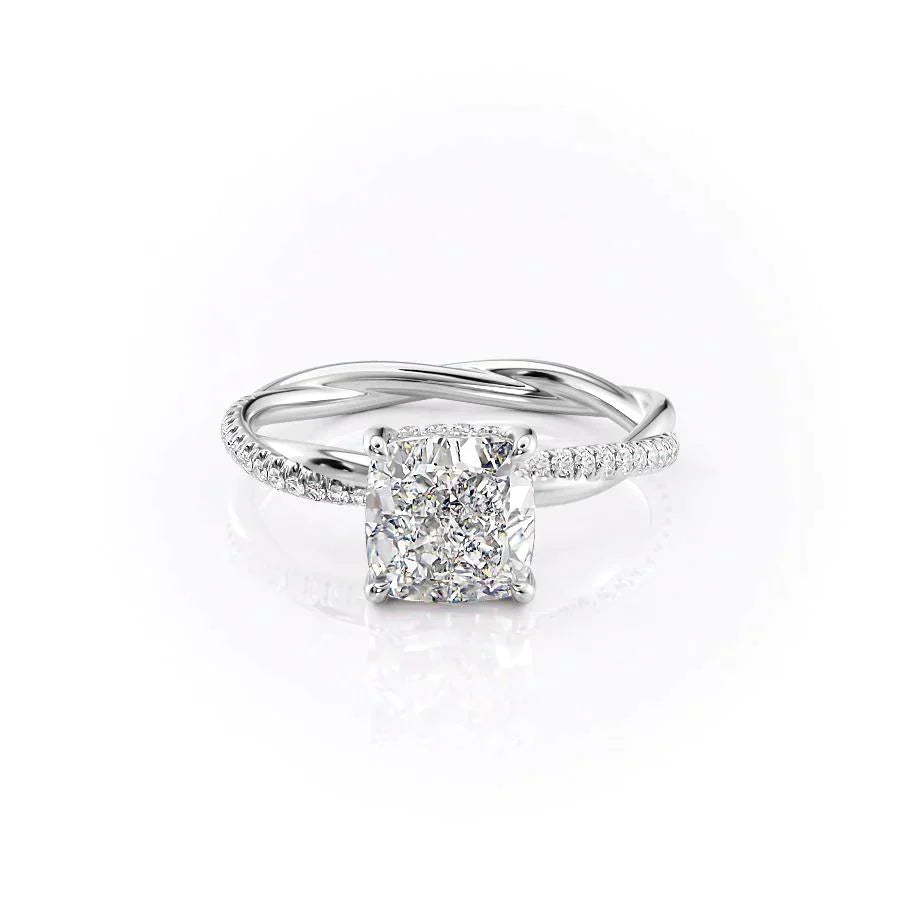 The Stacey Set With A 3 Carat Cushion Lab Diamond