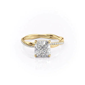 The Stacey Set With A 2.5 Carat Cushion Lab Diamond