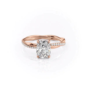 The Stacey Set With A 1 Carat Elongated Cushion Lab Diamond