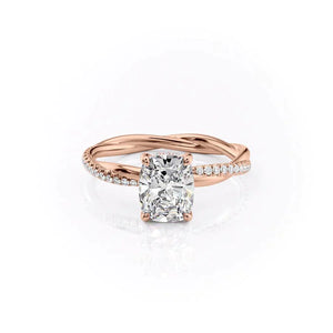 The Stacey Set With A 1.5 Carat Elongated Cushion Lab Diamond