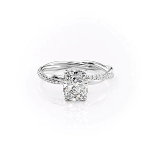 The Stacey Set With A 1.5 Carat Elongated Cushion Lab Diamond