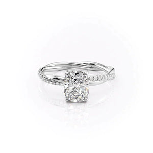 The Stacey Set With A 3 Carat Elongated Cushion Lab Diamond