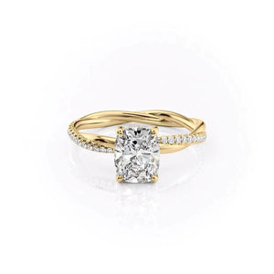 The Stacey Set With A Elongated Cushion Moissanite