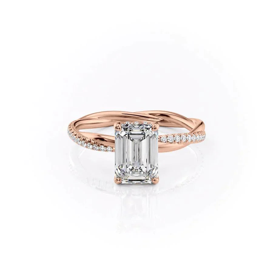 The Stacey Set With A 2.5 Carat Emerald Lab Diamond