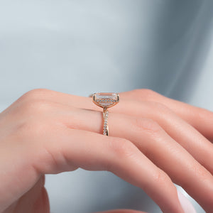The Stacey Set With A Emerald Moissanite