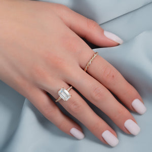 The Stacey Set With A Emerald Moissanite