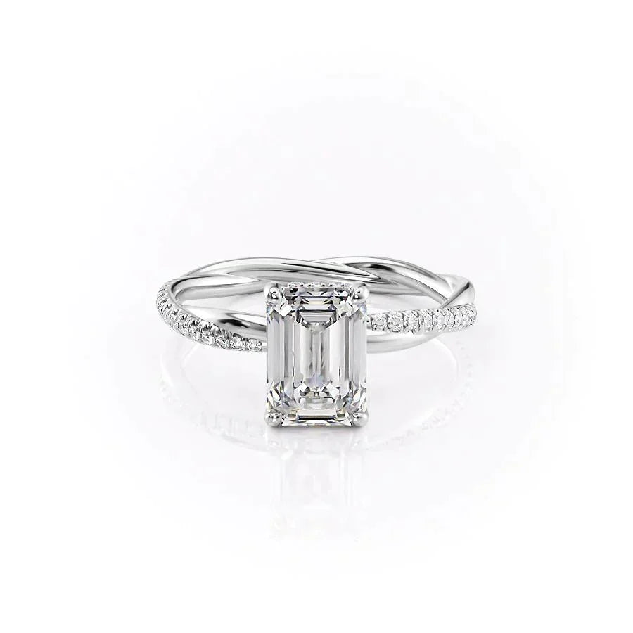 The Stacey Set With A 1 Carat Emerald Lab Diamond
