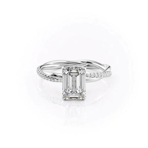 The Stacey Set With A 2.5 Carat Emerald Lab Diamond