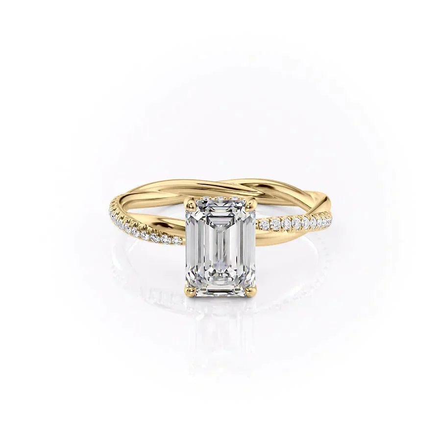 The Stacey Set With A 1 Carat Emerald Lab Diamond