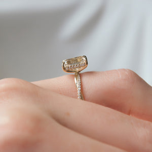 The Stacey Set With A Emerald Moissanite