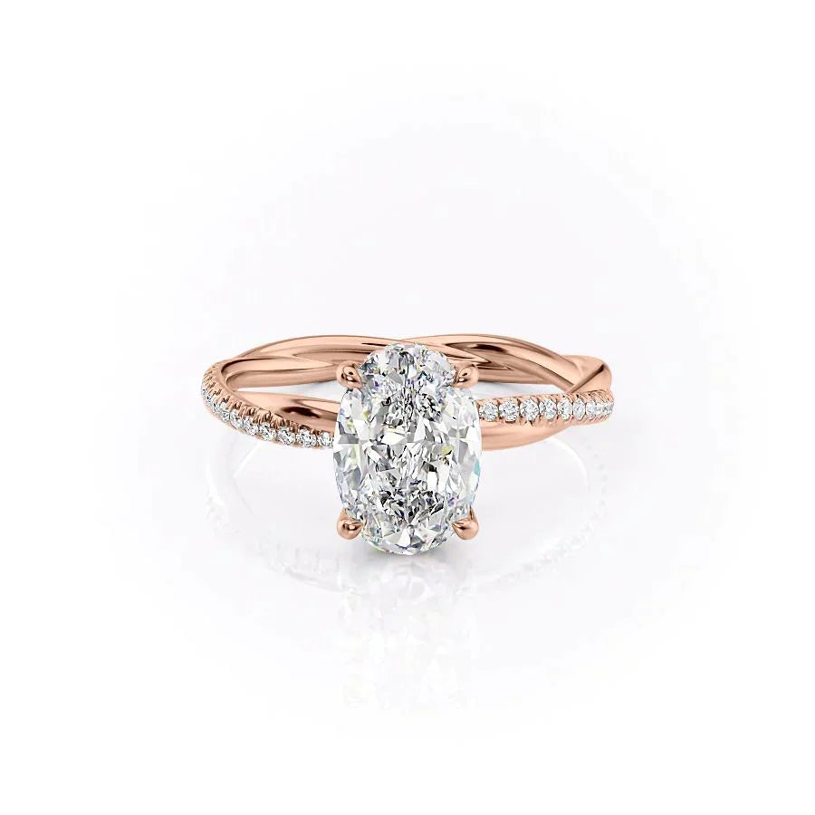 The Stacey Set With A 2.5 Carat Oval Lab Diamond